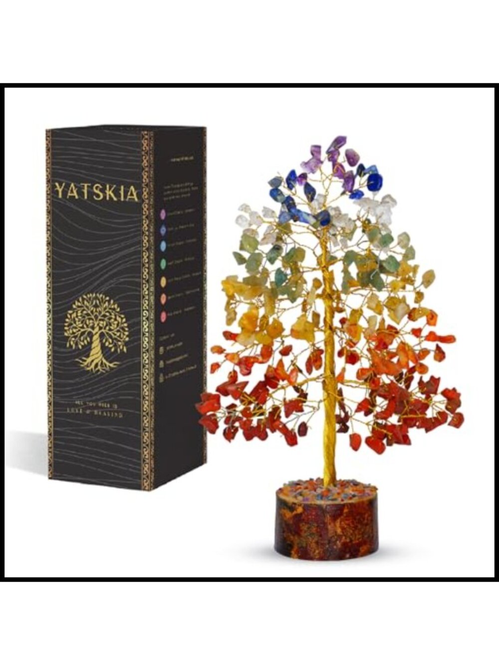 YATSKIA 7 Chakra Crystal Tree of Life Healing Gift Set